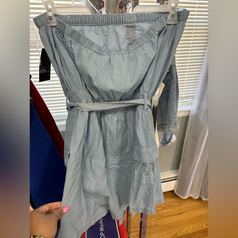 denim romper - Picture 2 of 3